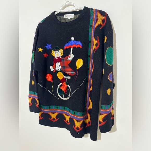 monte Sweaters - Vintage Colorful Circus Theme Sweater